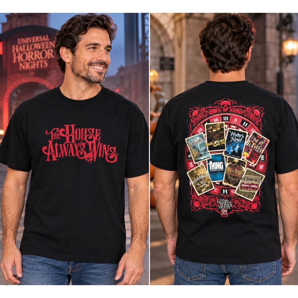 Universal Studios Halloween Horror Nights 21 Black Graphic T Shirt Men's L #25